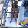 Melanie Brown (Mel B) et son mari Stephen Belafonte en vacances sur un yacht avec des amis à Ibiza le 3 juillet 2016.
