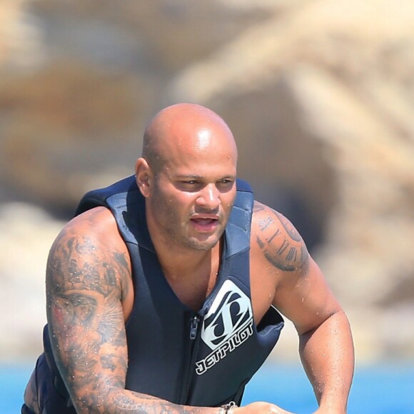 Melanie Brown (Mel B) et son mari Stephen Belafonte en vacances sur un yacht avec des amis à Ibiza le 3 juillet 2016.