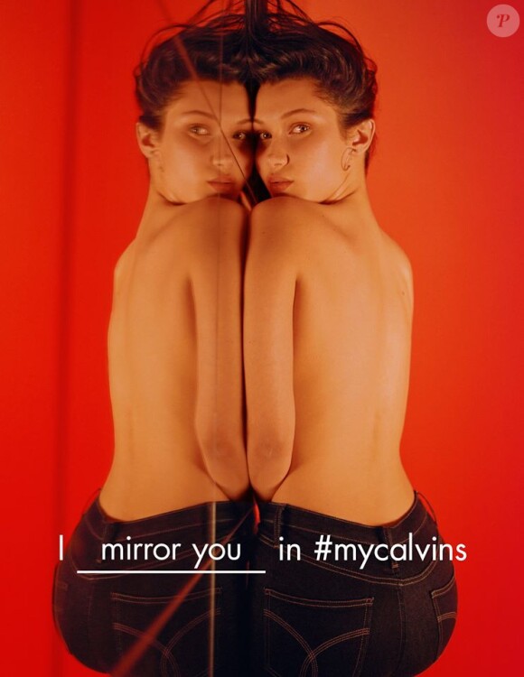 Bella Hadid - Campagne #mycalvins de Calvin Klein, automne 2016. Photo par Tyrone Lebon.