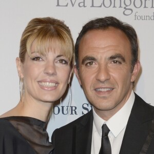 Nikos Aliagas et sa compagne Tina Grigoriou - 4e édition du "Global Gift Gala", coprésidée par Eva Longoria et présentée par Nikos Aliagas, au George V à Paris le 13 mai 2013.