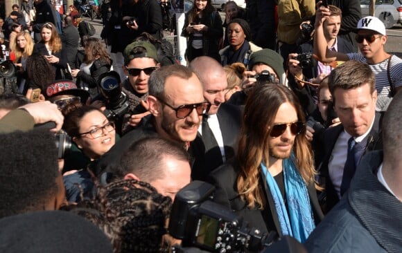 Terry Richardson et Jared Leto au défilé de mode, collection prêt-à-porter automne-hiver 2014/2015, "Miu Miu" à Paris. Le 5 mars 2014