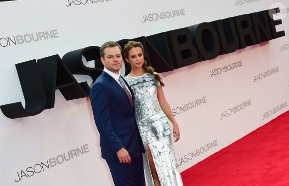 Matt Damon et Alicia Vikander - Avant-Première du film Jason Bourne à Londres le 11 juillet 2016