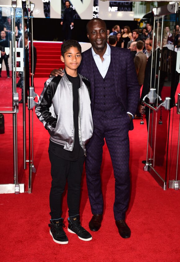 Ozwald Boateng et son fils Oscar Boateng - Avant-Première du film Jason Bourne à Londres le 11 juillet 2016
