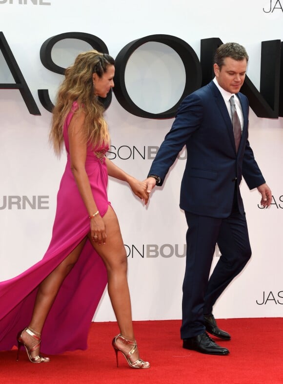Matt Damon et Luciana Barroso - Avant-Première du film Jason Bourne à Londres le 11 juillet 2016