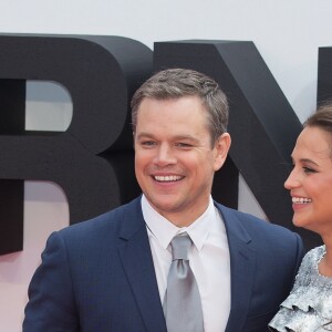 Matt Damon et Alicia Vikander arrivant à la 1ère avant-première européenne "Jason Bourne" au Odeon, Leicester Square à Londres, le 11 juillet 2016.