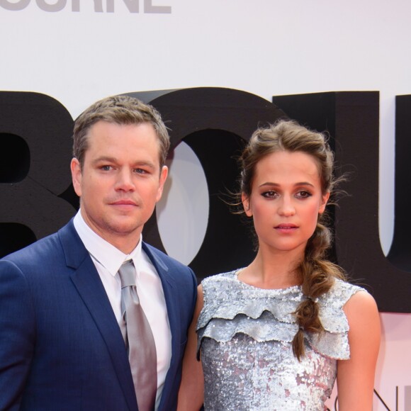 Matt Damon et Alicia Viketer à la première Européenne Jason Bourne à Londres, le 11 juillet 2016 © Chris Joseph/i-Images via Bestimage