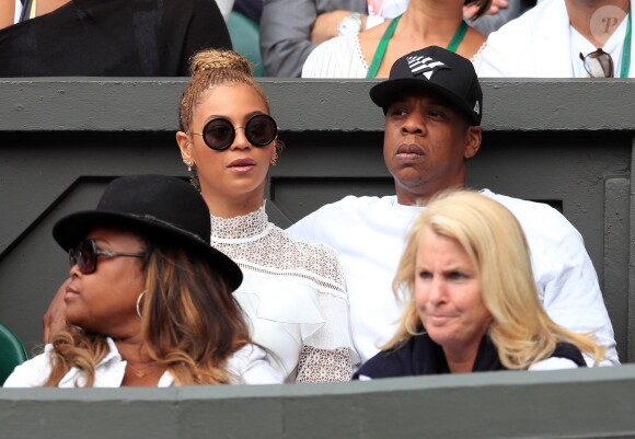 Beyoncé et Jay Z assistent à la finale féminine de Wimbledon. Londres, le 9 juillet 2016.