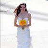 Exclusif - Exclusive... Stars from the hit TV series "The Flash" film a wedding scene with actors Robbie Amell and Danielle Panabaker on April 1, 2015 in Vancouver, Canada. Stars from the hit TV series "The Flash" film a wedding scene with actors Robbie Amell and Danielle Panabaker on April 1, 2015 in Vancouver, Canada. Pictured: Danielle Panabaker lors du tournage de la scène de mariage des acteurs Robbie Amell et Danielle Panabaker, un moment important de la série "Flash", à Vancouver, le 1er avril 2015.  Exclusive - For Germany Call For Price - Stars from the hit TV series "The Flash" film a wedding scene with actors Robbie Amell and Danielle Panabaker on April 1, 2015 in Vancouver, Canada.01/04/2015 - Vancouver
