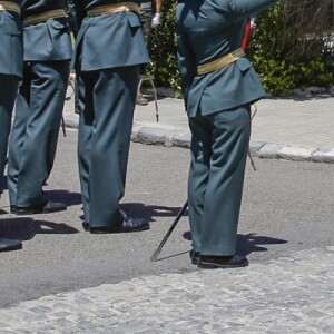 Le roi Felipe VI et la reine Letizia d'Espagne remettaient des diplômes à l'académie générale militaire à Zaragoza, le 14 juillet 2016.