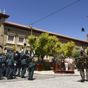 Le roi Felipe VI et la reine Letizia d'Espagne remettaient des diplômes à l'académie générale militaire à Zaragoza, le 14 juillet 2016.