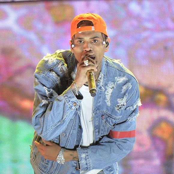 Chris Brown en concert à l'Accorhotels Arena Bercy à Paris, le 28 mai 2016.