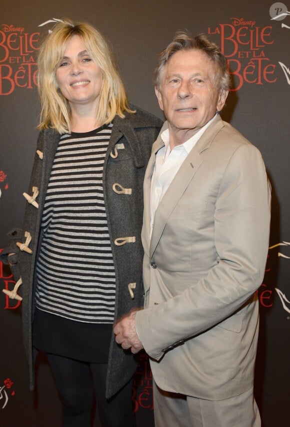 Emmanuelle Seigner et Roman Polanski à Paris le 24 octobre 2013.
