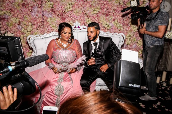 Exclusif - Fiançailles de Sarah Fraisou (Les Anges 8) avec Malik, la cérémonie s'est déroulée dans une salle des fêtes de la région parisienne en présence de leurs familles le 8 juillet 2016.