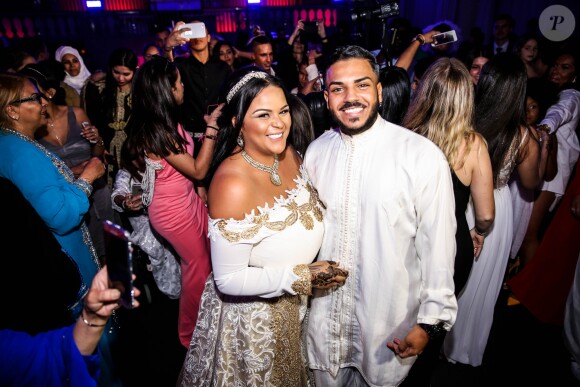 Exclusif - Fiançailles de Sarah Fraisou (Les Anges 8) avec Malik, la cérémonie s'est déroulée dans une salle des fêtes de la région parisienne en présence de leurs familles le 8 juillet 2016.