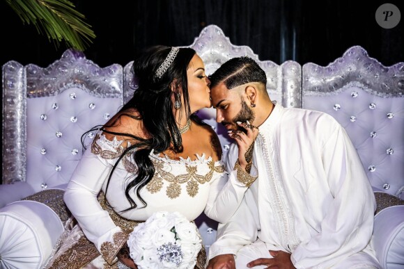 Exclusif - Fiançailles de Sarah Fraisou (Les Anges 8) avec Malik, la cérémonie s'est déroulée dans une salle des fêtes de la région parisienne en présence de leurs familles le 8 juillet 2016.