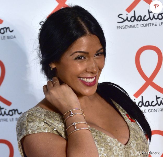 Ayem Nour enceinte - Soirée de lancement du Sidaction 2016 au Musée du Quai Branly à Paris le 7 mars 2016. © Giancarlo Gorassini/Bestimage