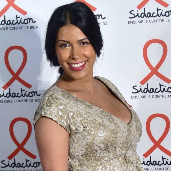 Ayem Nour enceinte - Soirée de lancement du Sidaction 2016 au Musée du Quai Branly à Paris le 7 mars 2016. © Giancarlo Gorassini/Bestimage