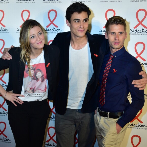 Emilie Picch, Benoît Dubois et Martial Bétirac - Soirée de lancement du Sidaction 2016 au Musée du Quai Branly à Paris le 7 mars 2016. © Giancarlo Gorassini/Bestimage