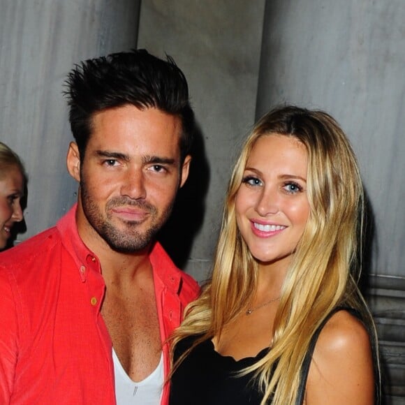 Spencer Matthews et Stephanie Pratt arrivent au club "Aura" a Londres, le 2 août 2013