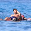 Lionel Messi, sa femme Antonella Roccuzzo et leurs fils Thiago et Mateo en famille en vacances à Ibiza, le 12 juillet 2016.