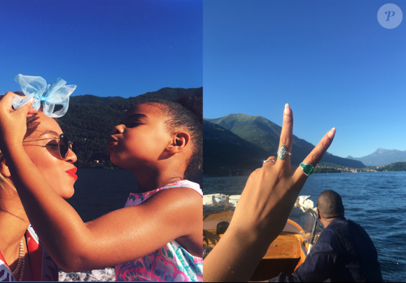 Photo de Beyoncé, Blue Ivy et Jay Z en Italie. Juillet 2016.