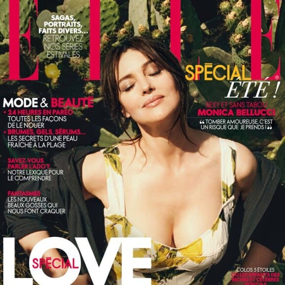 Monica Bellucci en couverture du magazine ELLE, hebdomadaire du 29 juillet 2016.