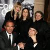Nikos Aliagas avec sa compagne Tina, sa soeur Maria et ses parents Andreas et Harula - Inauguration de l'exposition photographique de Nikos Aliagas intitulée "Corps et âmes" à la Conciergerie à Paris le 23 Mars 2016. L'animateur de TF1 présente, dans ce monument historique et révolutionnaire, une facette moins connue de sa personnalité : il expose, en grand format et en noir et blanc, dix clichés très personnels ainsi qu'un diaporama de portraits de personnalités du 24 mars au 22 mai 2016. © Dominique Jacovides / Bestimage