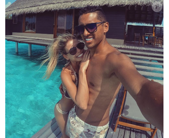 Marquinhos et son épouse Carol Cabrino