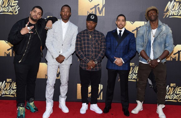O'Shea Jackson Jr., Corey Hawkins, Jason Mitchell, Neil Brown Jr - Cérémonie des MTV Movie Awards 2016 à Los Angeles le 9 avril 2016.
