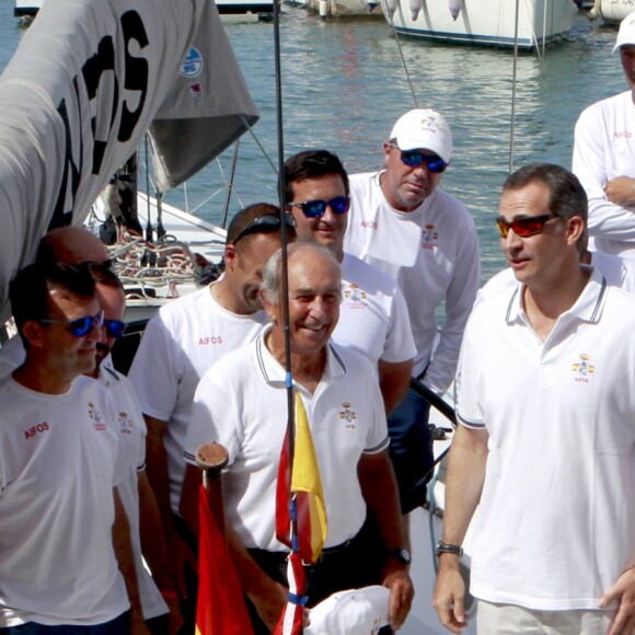 Le roi Felipe VI d'Espagne au Club royal nautique de Palma de Majorque lors de la 35e édition de la Copa del Rey, le 5 août 2016.