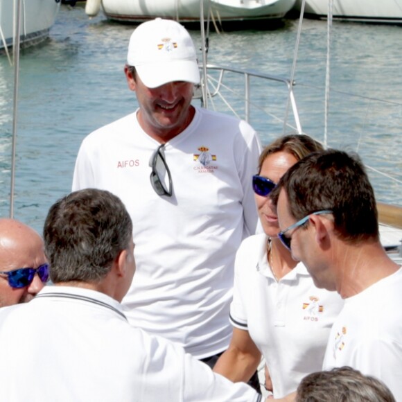 Le roi Felipe VI d'Espagne au Club royal nautique de Palma de Majorque lors de la 35e édition de la Copa del Rey, le 5 août 2016.