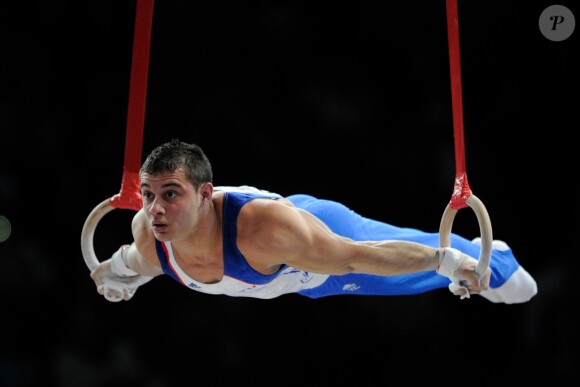 Samir Aït Saïd ena vril 2010 à Paris lors d'une épreuve de la Coupe du monde. Le gymnaste a été victime d'une double fracture ouverte tibia péroné à la réception d'un saut le 6 août 2016 lors des épreuves de gymastique des Jeux olympiques de Rio de Janeiro. Photo by Henri Szwarc/ABACAPRESS.COM