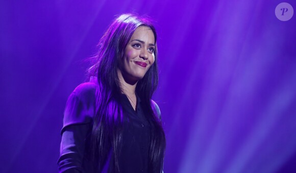 Amel Bent lors de la 2ème édition de la "Nuit de la déprime" à l'Olympia à Paris le 10 février 2014