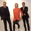 Laurent Ruquier, Vanessa Burggraf et Yann Moix en shooting photos pour la promotion de la onzième saison d'"On n'est pas couché", sur France 2, août 2016