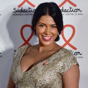 Ayem Nour enceinte - Soirée de lancement du Sidaction 2016 au Musée du Quai Branly à Paris le 7 mars 2016. © Giancarlo Gorassini/Bestimage