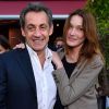 Nicolas Sarkozy et sa femme Carla Bruni-Sarkozy sont allés diner au restaurant "La Petite Maison" après avoir participé aux Journées d'études du Parti Populaire Européen à l'hôtel Méridien à Nice, le 1er juin 2016.