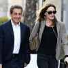 Nicolas Sarkozy et sa femme Carla Bruni-Sarkozy sont allés diner au restaurant "La Petite Maison" après avoir participé aux Journées d'études du Parti Populaire Européen à l'hôtel Méridien à Nice, le 1er juin 2016.