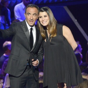 Semi-Exclusif - Nikos Aliagas et Karine Ferri - Plateau de la finale de l'émission "The Voice" à Paris. Le 14 mai 2016 © Coadic Guirec / Bestimage