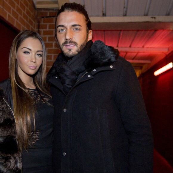 Exclusif - Nabilla Benattia et son compagnon Thomas Vergara font la fete au Nice Club de Dour en Belgique, le 8 novembre 2013. Invites de la boite de nuit, le couple s'est montré très amoureux lors de cette soirée très arrosée en champagne ou ils ont mis l'ambiance jusqu'à 6h du matin.