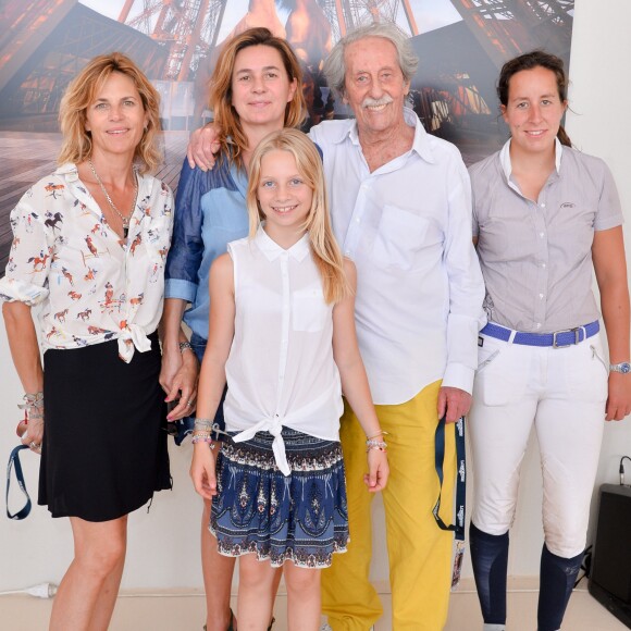 Exclusif - Virginie Coupérie-Eiffel, Coco Coupérie-Eiffel, Jean Rochefort et sa fille Louise Rochefort lors de la soirée du Grand Prix Longines Global Champions Tour au Longines Paris Eiffel Jumping au Champ-de-Mars à Paris, le 4 juillet 2015.