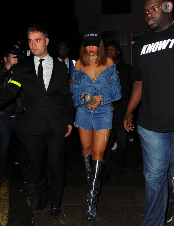 Rihanna au Tape Nightclub à Londres le 20 août 2016.