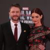 Chris Hardwick et sa fiancée Lydia Hearst à la première mondiale de "Captain America : Civil War" au Théâtre Dolby de Los Angeles le 12 avril 2016.