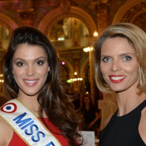 Exclusif - Iris Mittenaere, Miss France 2016 et Sylvie Tellier au déjeuner du Chinese Business Club pour la journée internationale des femmes autour de son ambassadrice Sophie Marceau à l'hôtel Intercontinental à Paris le 8 mars 2016. © Rachid Bellak / Bestimage