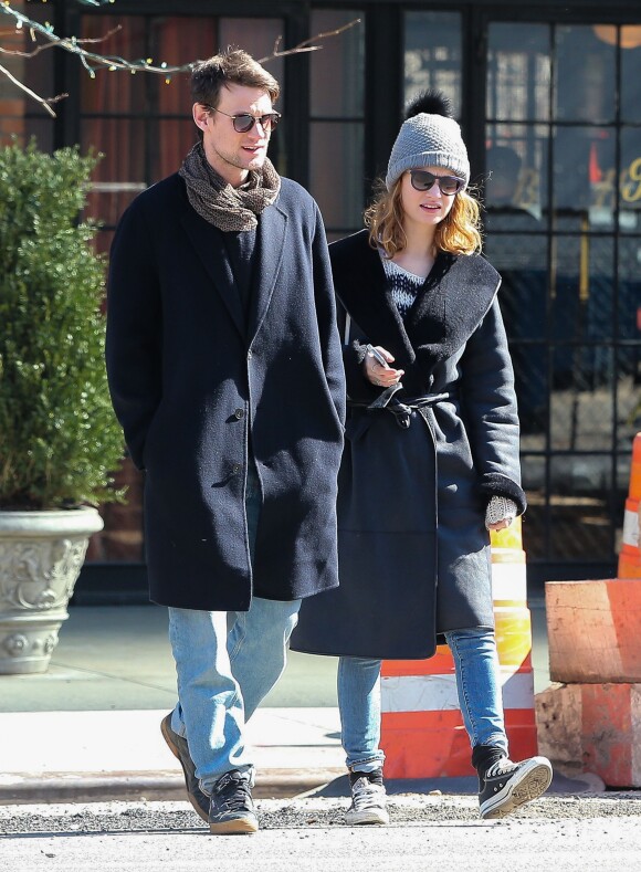 Exclusif - Matt Smith et sa petite amie Lily James à New York, le 3 mars 2016.