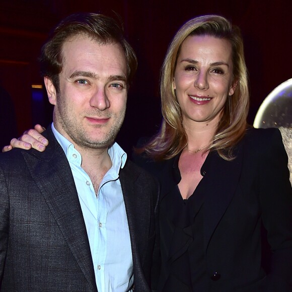 Laurence Ferrari et son mari Renaud Capuçon - Cocktail lors de la soirée de lancement de "Signature Internationale", lors de la fashion week, au Plaza Athénée à Paris, le 8 mars 2015. 