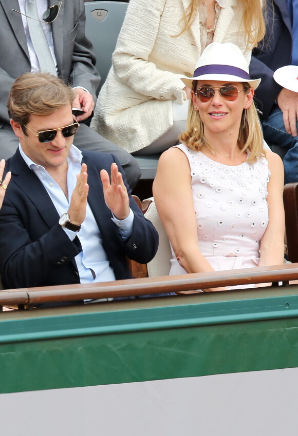 Laurence Ferrari et son mari Renaud Capucon - Jour 8 - People aux Internationaux de France de tennis de Roland Garros a Paris le 2 juin 2013.