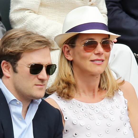 Laurence Ferrari et son mari Renaud Capucon - Jour 8 - People aux Internationaux de France de tennis de Roland Garros a Paris le 2 juin 2013.