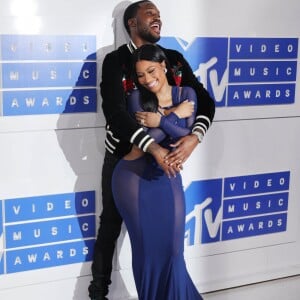 Nicki Minaj et son compagnon Meek Mill - Photocall des MTV Video Music Awards 2016 au Madison Square Garden à New York. Le 28 août 2016