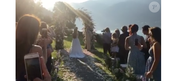 Image du mariage de Daniel Ek, fondateur de Spotify, et Sofia Levander, le 27 août 2016 au Lac de Côme, issue d'une vidéo publiée sur Facebook par leur ami l'explorateur suédois Johan Ernst Nilson.