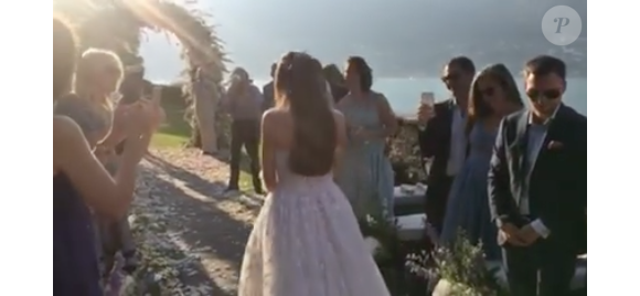 Image du mariage de Daniel Ek, fondateur de Spotify, et Sofia Levander, le 27 août 2016 au Lac de Côme, issue d'une vidéo publiée sur Facebook par leur ami l'explorateur suédois Johan Ernst Nilson.